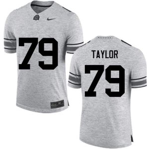 Men's Ohio State Buckeyes #79 Brady Taylor Gray Nike NCAA College Football Jersey Stability NHQ7544EL